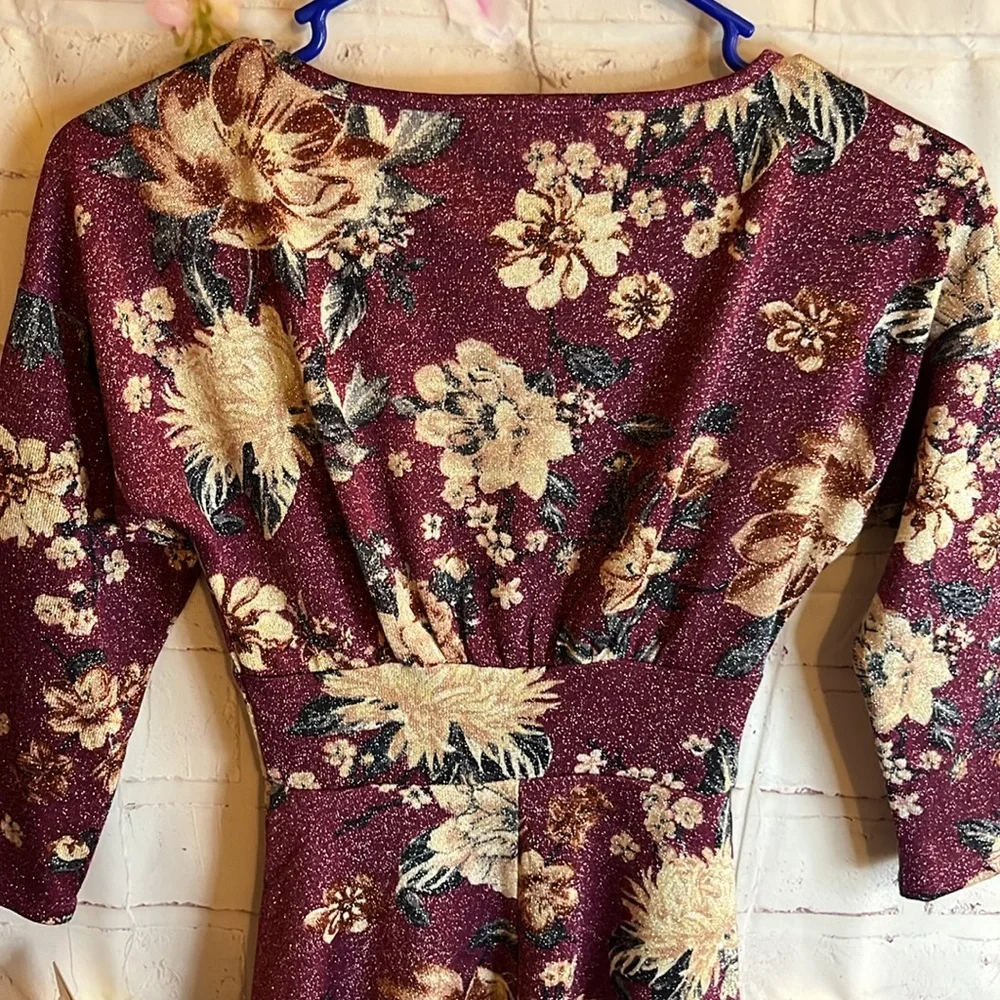 Gorgeous JUNIORS BEBOP SPARKLE FLORAL SWING DRESS XXS - Picture 13 of 16